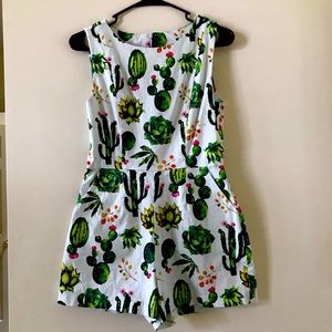 Unique Vintage Romper Succulent Print Size S